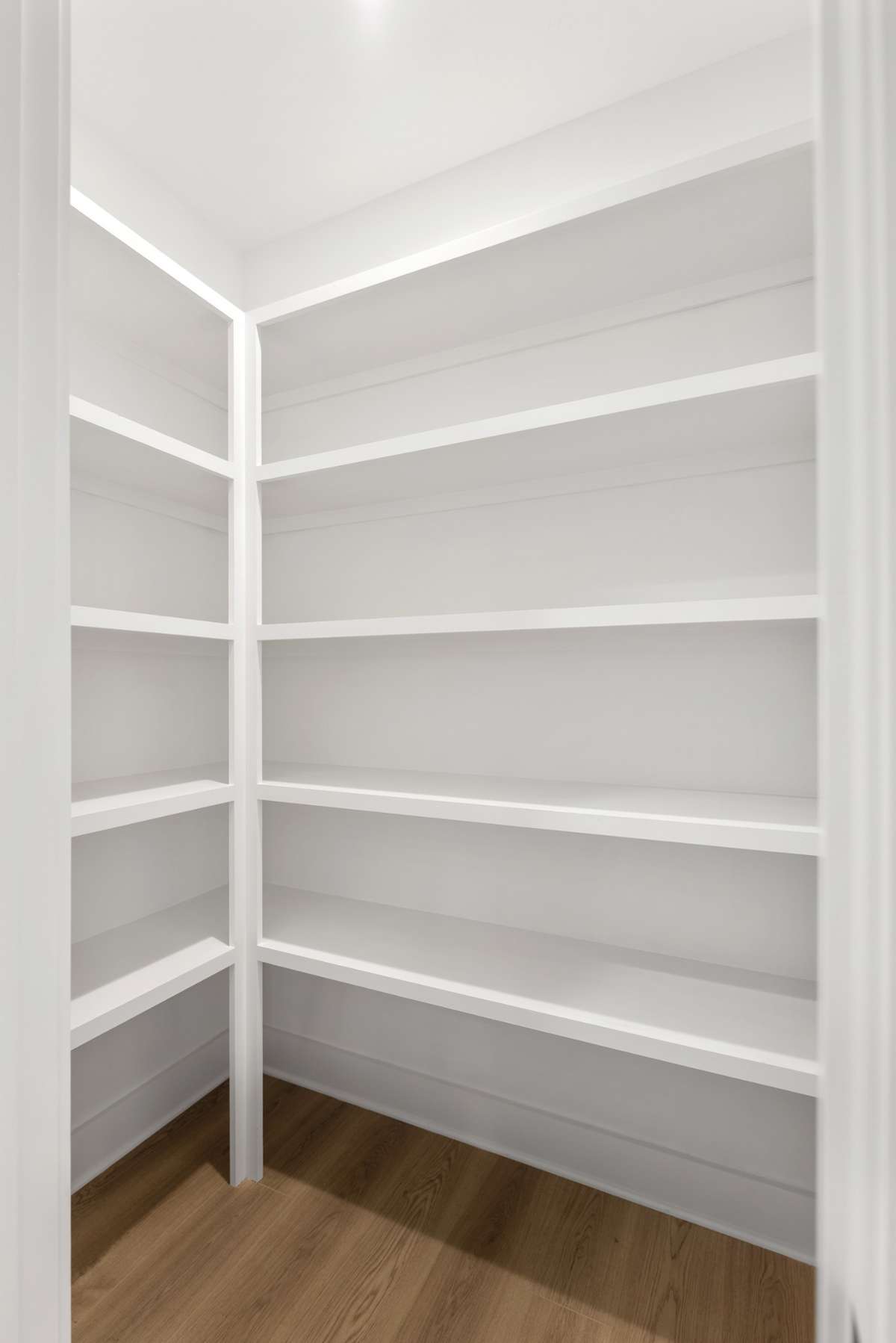 So glad there are solid shelves in the pantry - no wire shelving here!