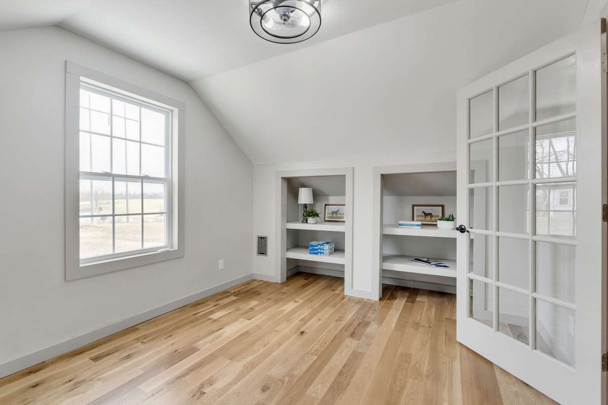 OFFICE: Built-in Storage, Ceiling Fan, 15-Lite Door for privacy . . .