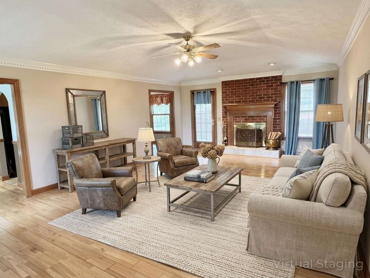 Virtually staged photo for inspiration only and to showcase how space can be used and furnished.