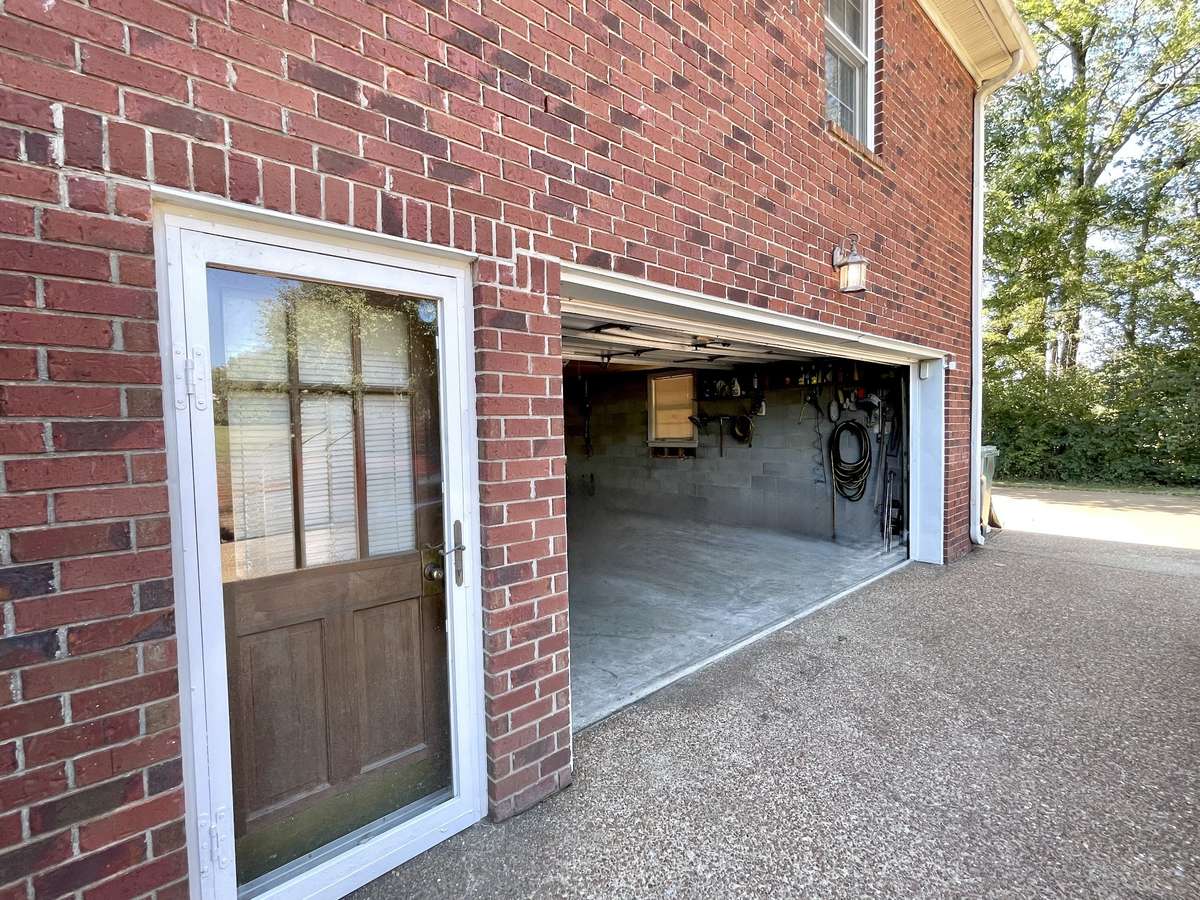 2 car attached garage in basement.