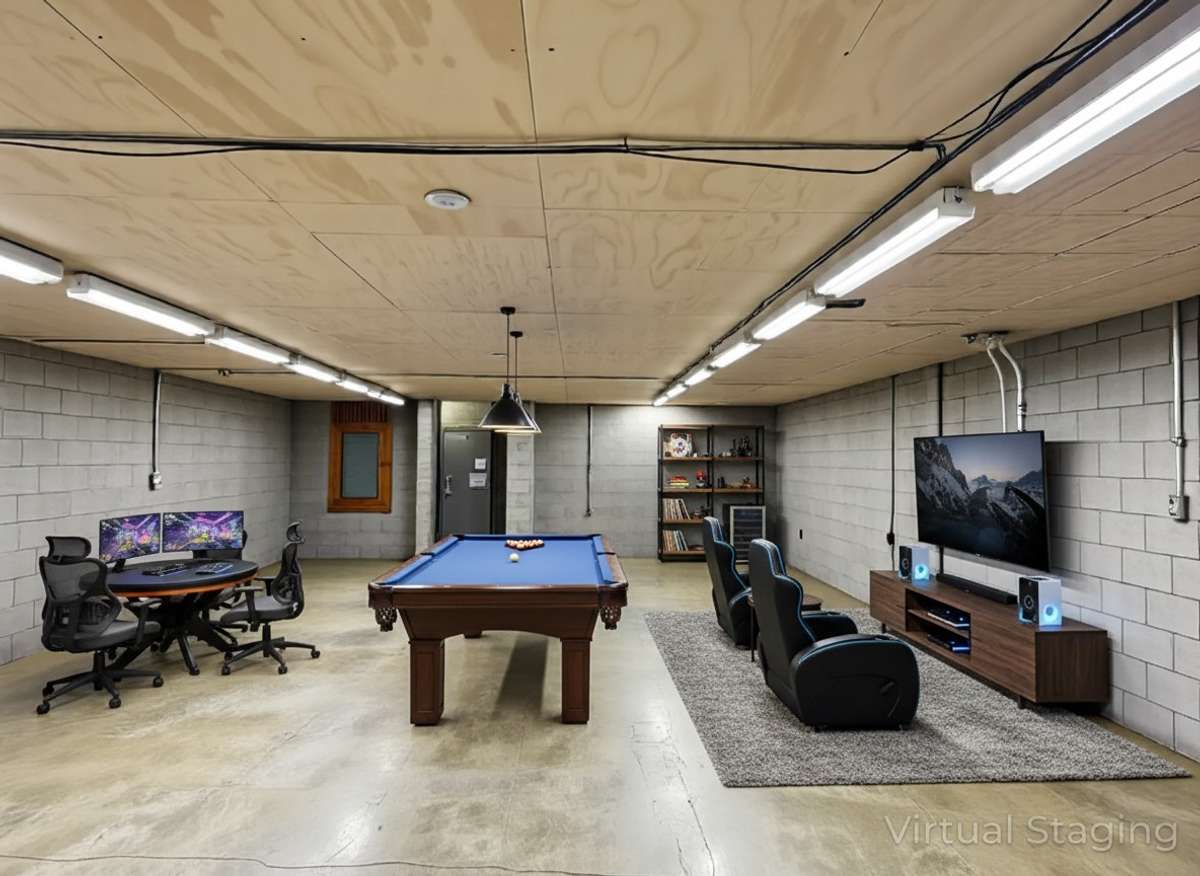 Virtually Staged Photo for Inspiration Only and to Showcase How Space Can Be Used and Furnished.