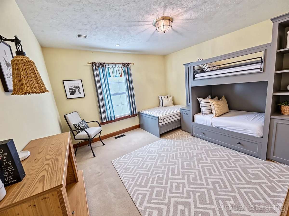 Virtually staged photo for inspiration only and to showcase how space can be used and furnished.