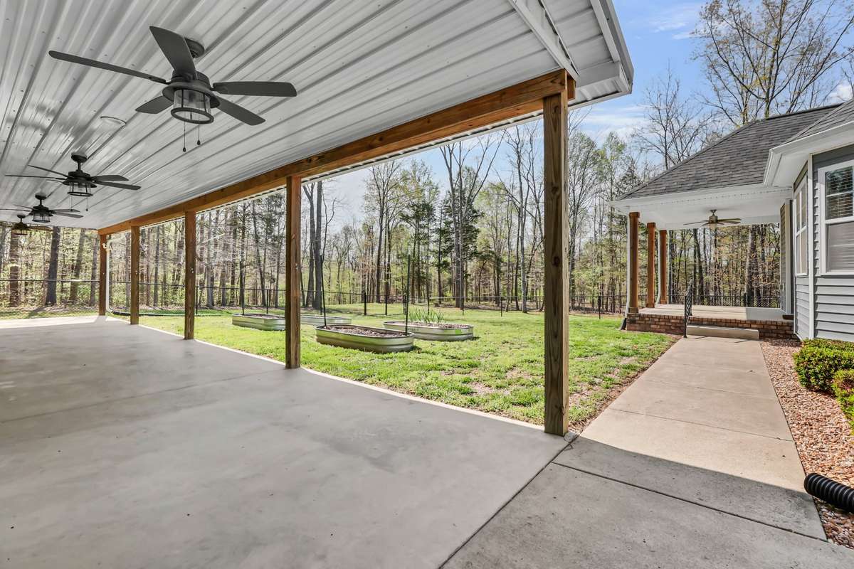 2 covered porch areas