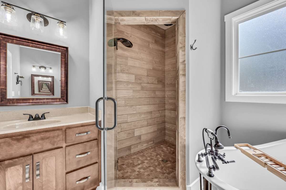 Tiled shower