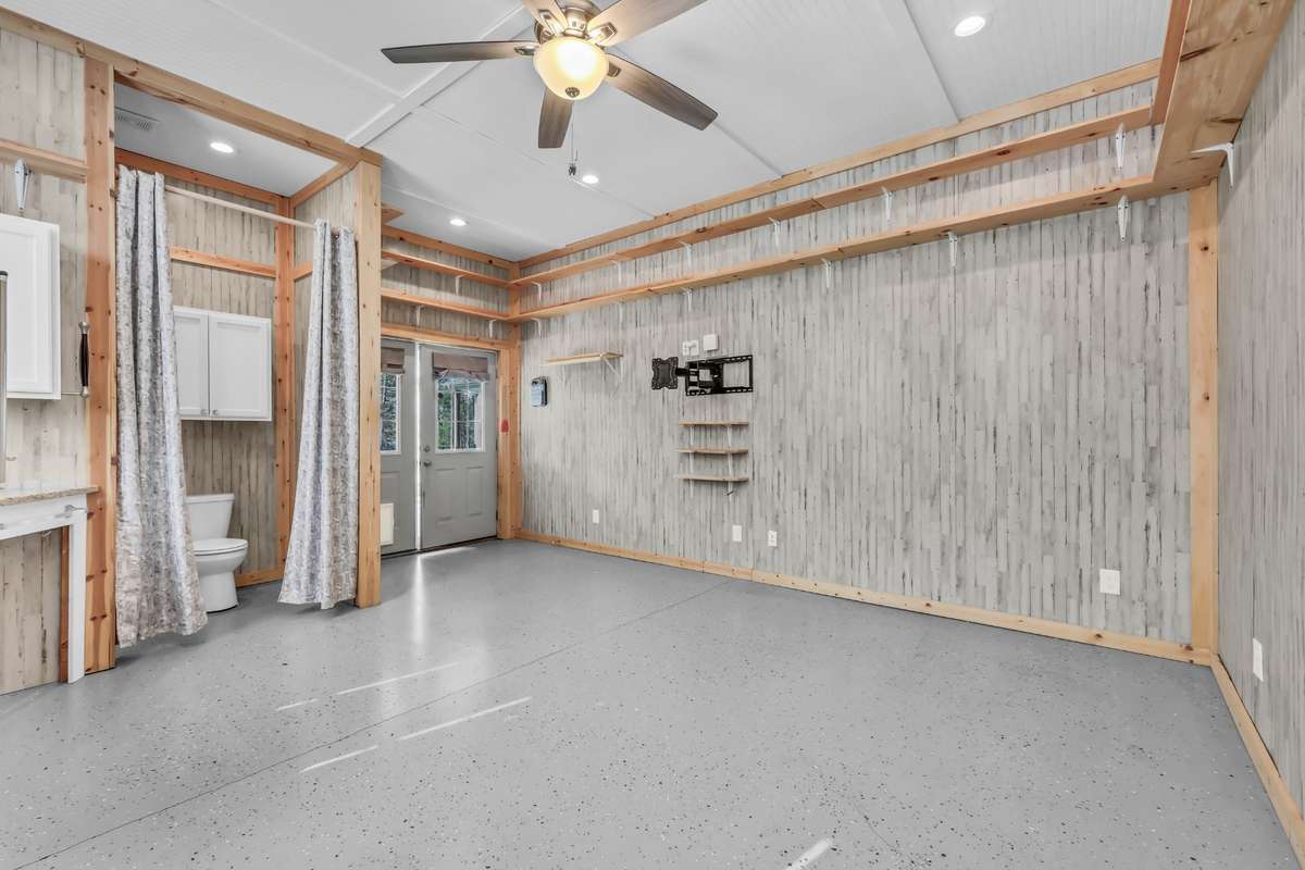 Full bath and separate entrance for guests or family members who want a space of their own.