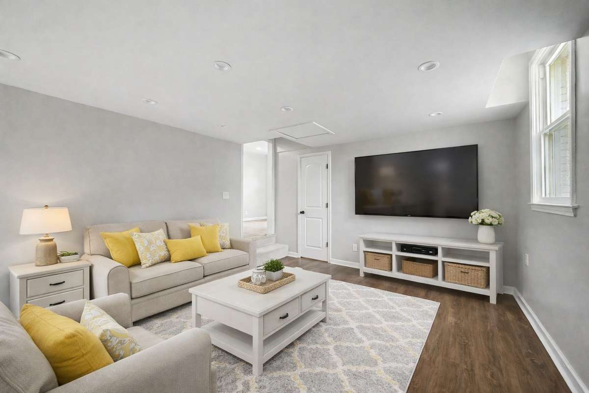 This room off the sunroom can either be a den or a master bedroom due to the fact it has a full bath.