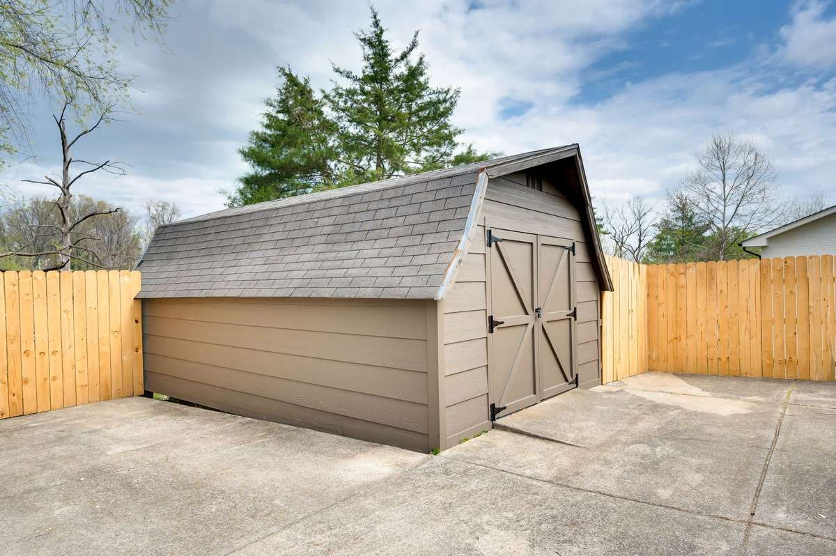 Enjoy more storage with this large shed.