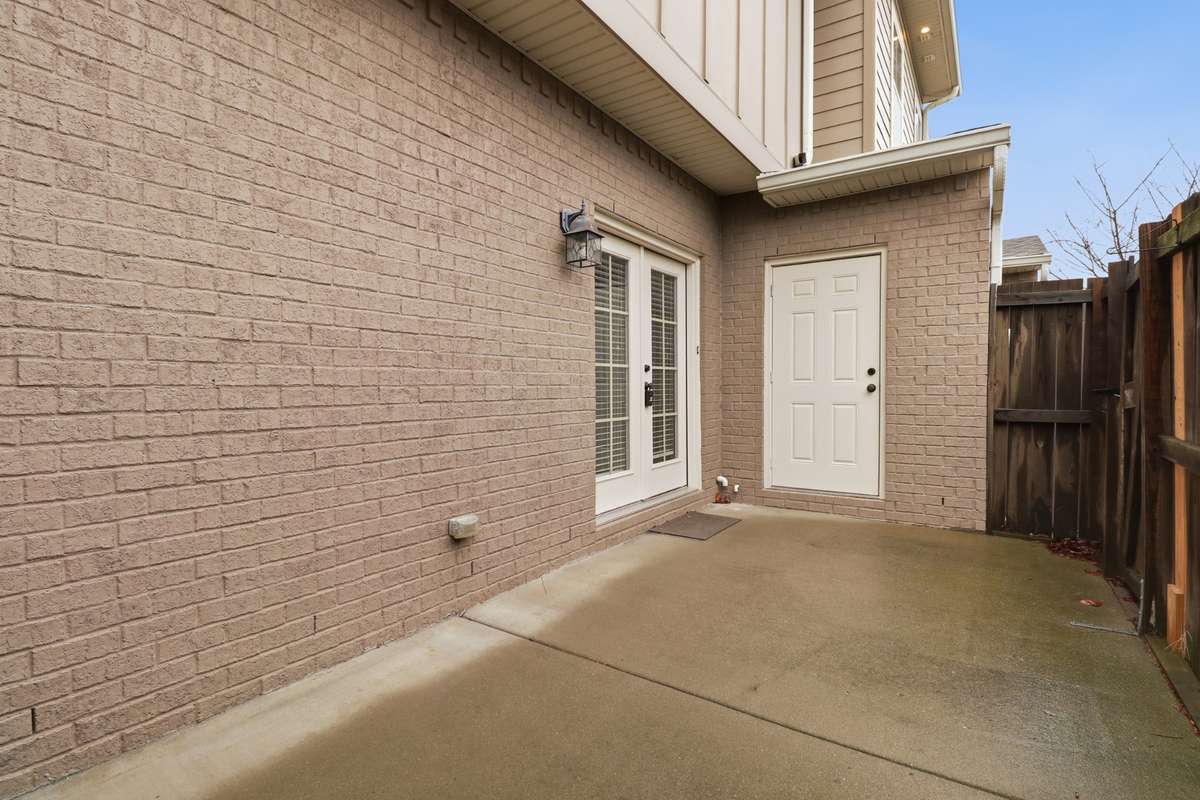 Large patio with extra storage