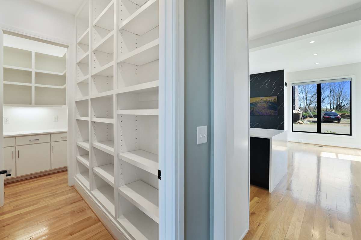 Huge walk in pantry off kitchen