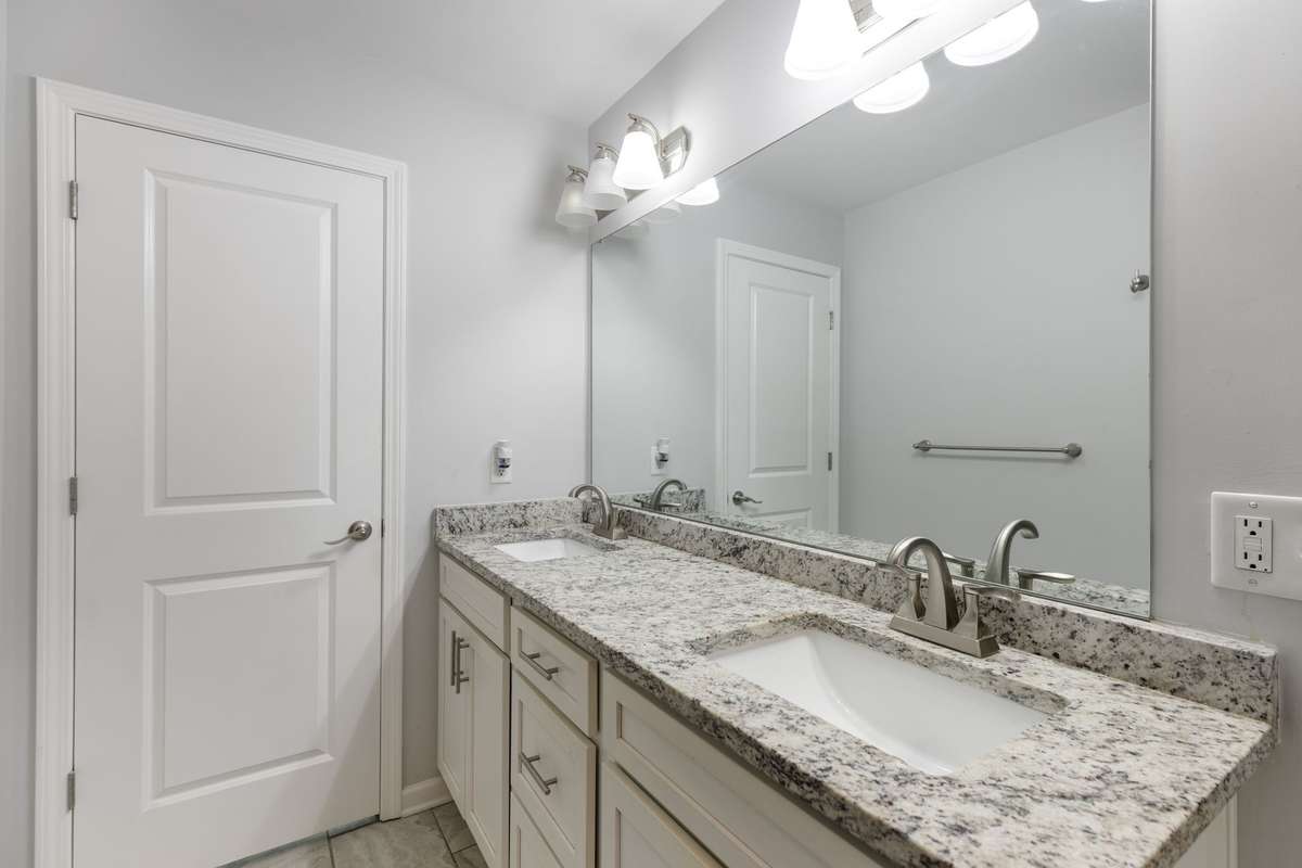 Primary bathroom with double vanity