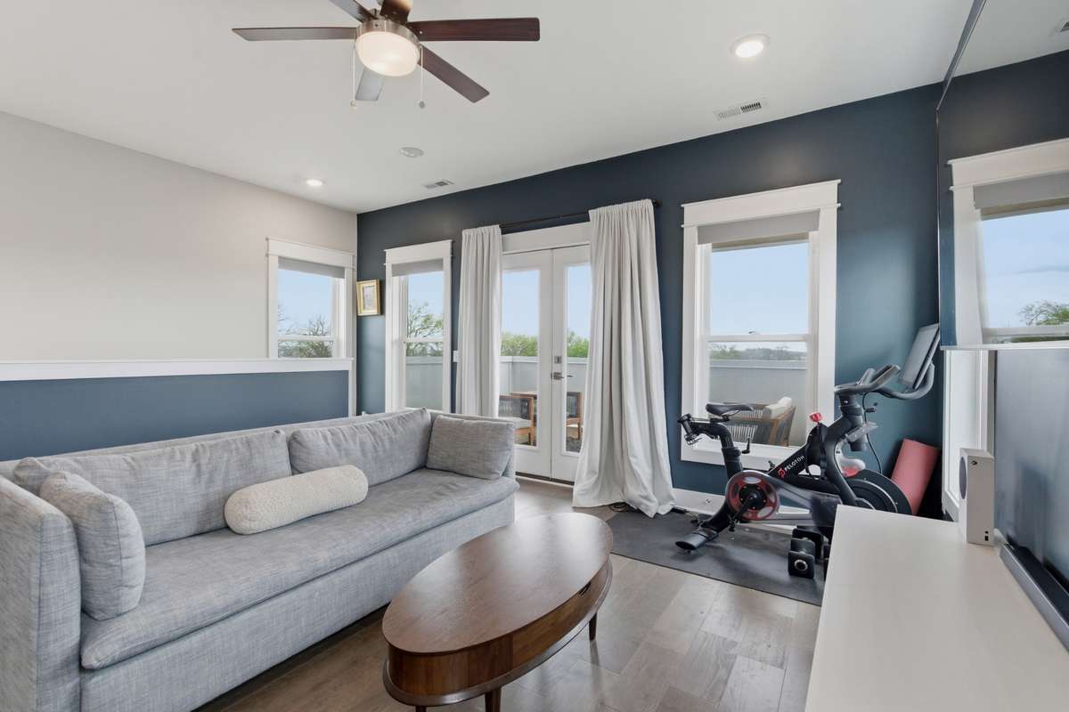 The top floor boasts an incredible bonus room!