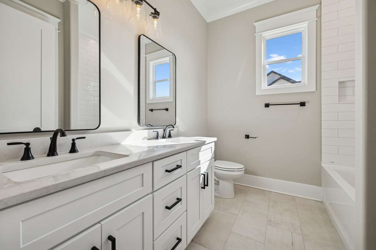 Shared Bathroom With Double Vanity