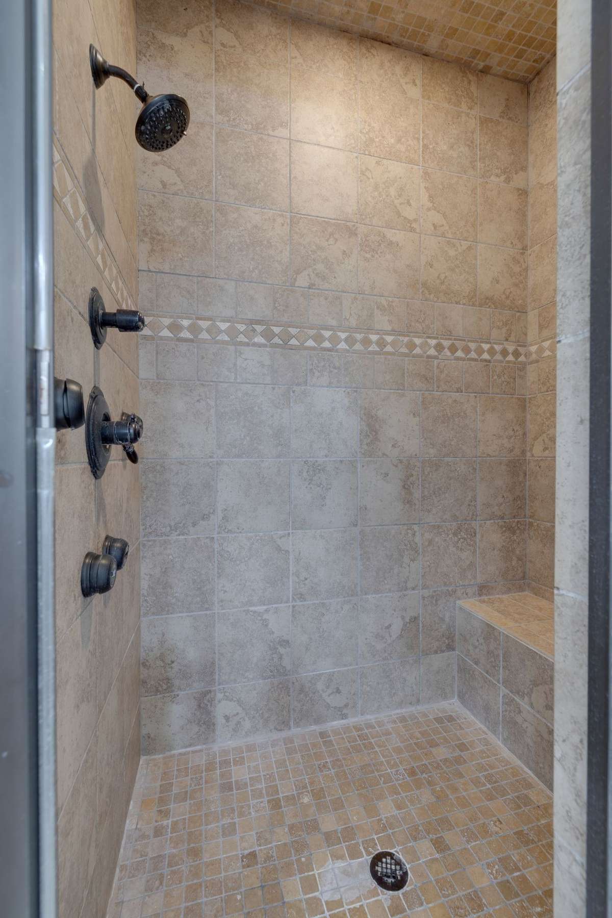 Walk in shower in primary bathroom