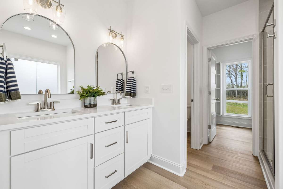 Primary bath with double vanities