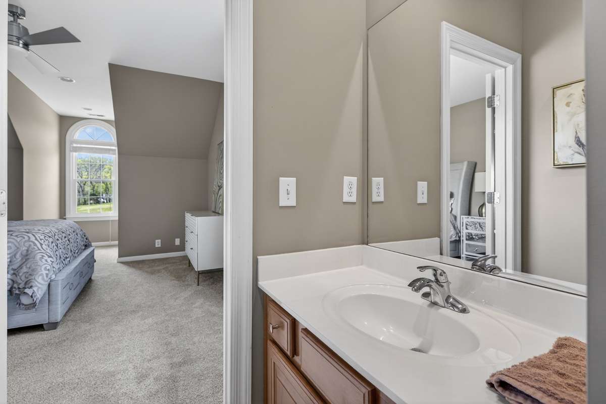 One of the private vanity areas of the Jack and Jill Style bathroom.