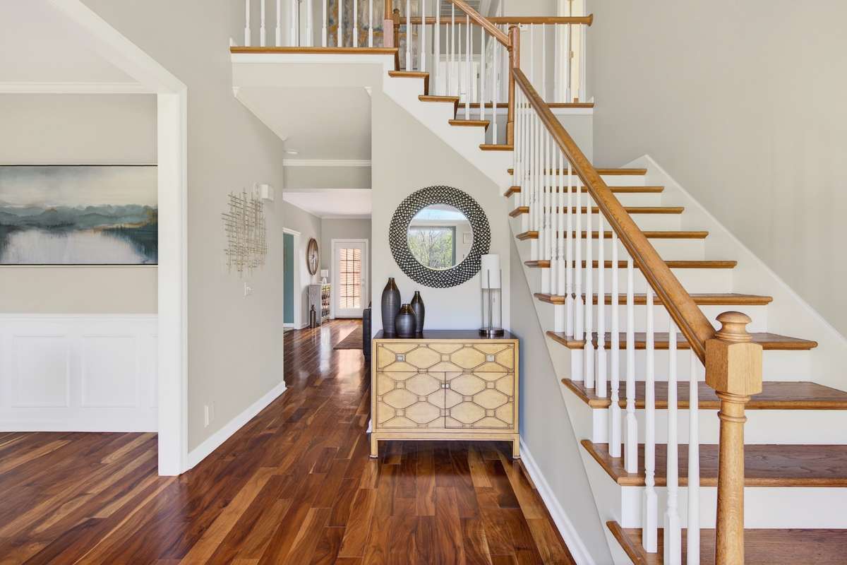 The two-story foyer gives a great feeling inside.