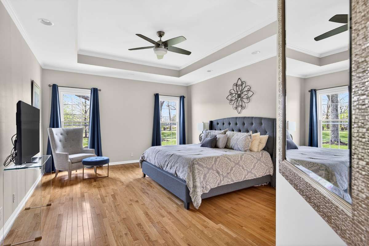 The primary suite is also on the main level of the home.
