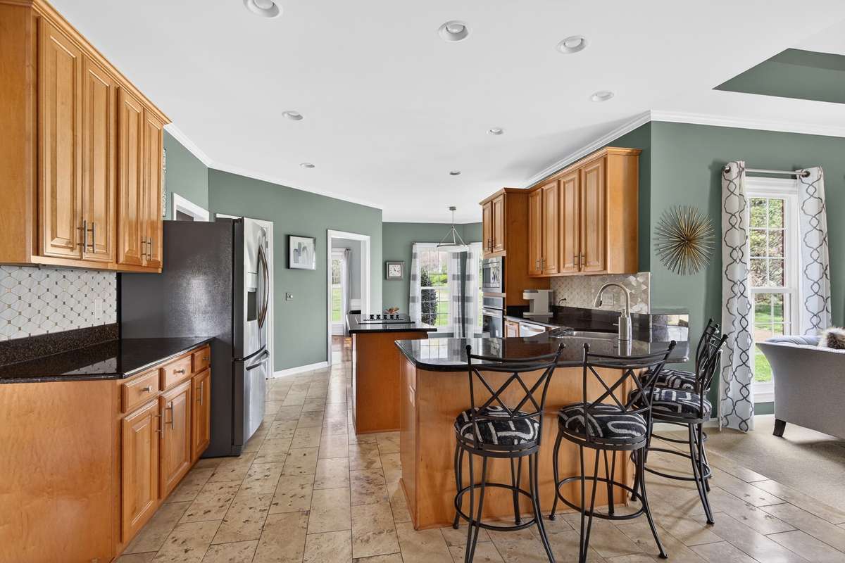 Solid wood cabinetry and great counterspace are found here.