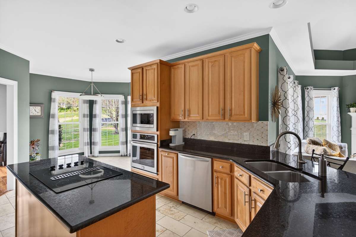 All stainless-steel appliances.