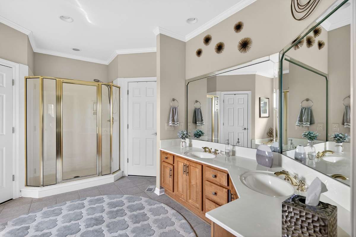 Lots of cabinet and counterspace + double vanities.