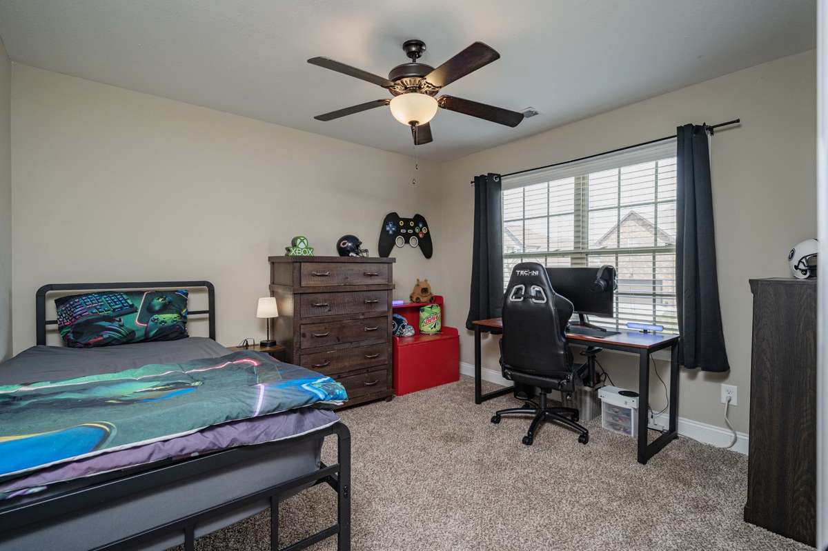 Lots of room for a dedicated workspace separate from the sleeping area. Bedroom 3 upstairs.