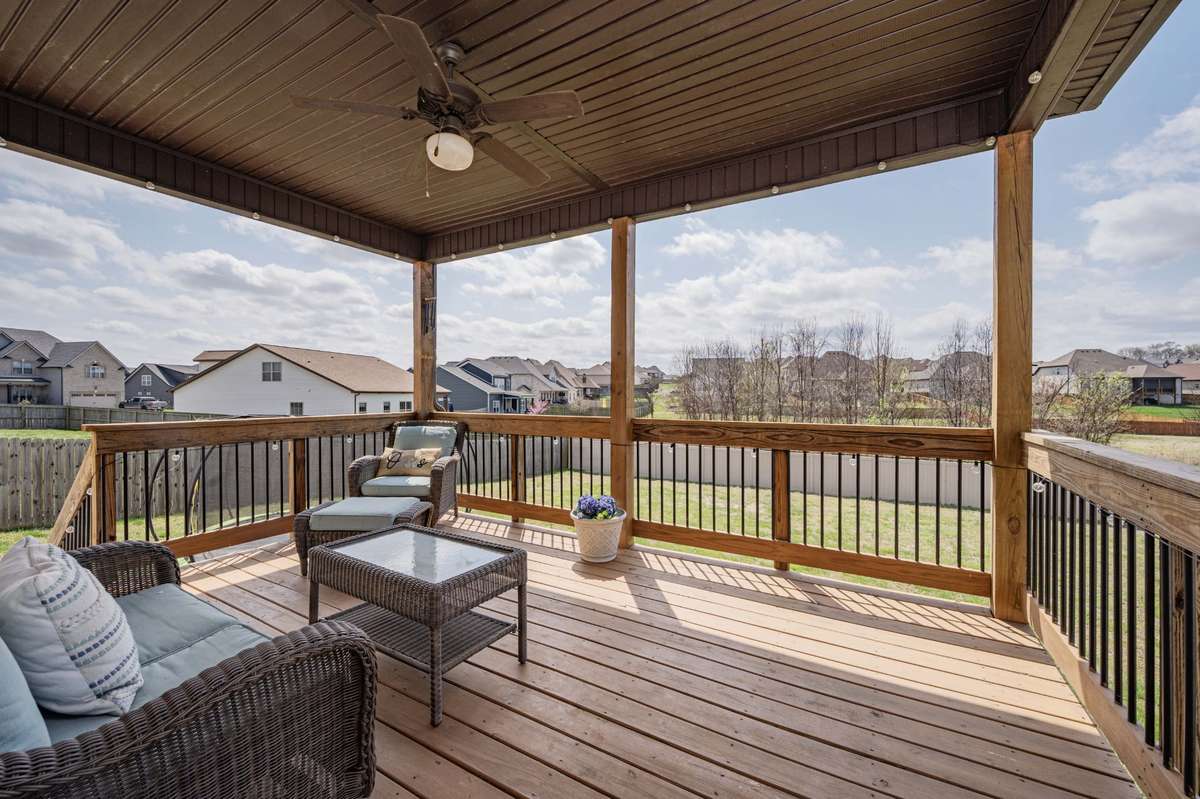 Enjoy morning coffee on the porch.