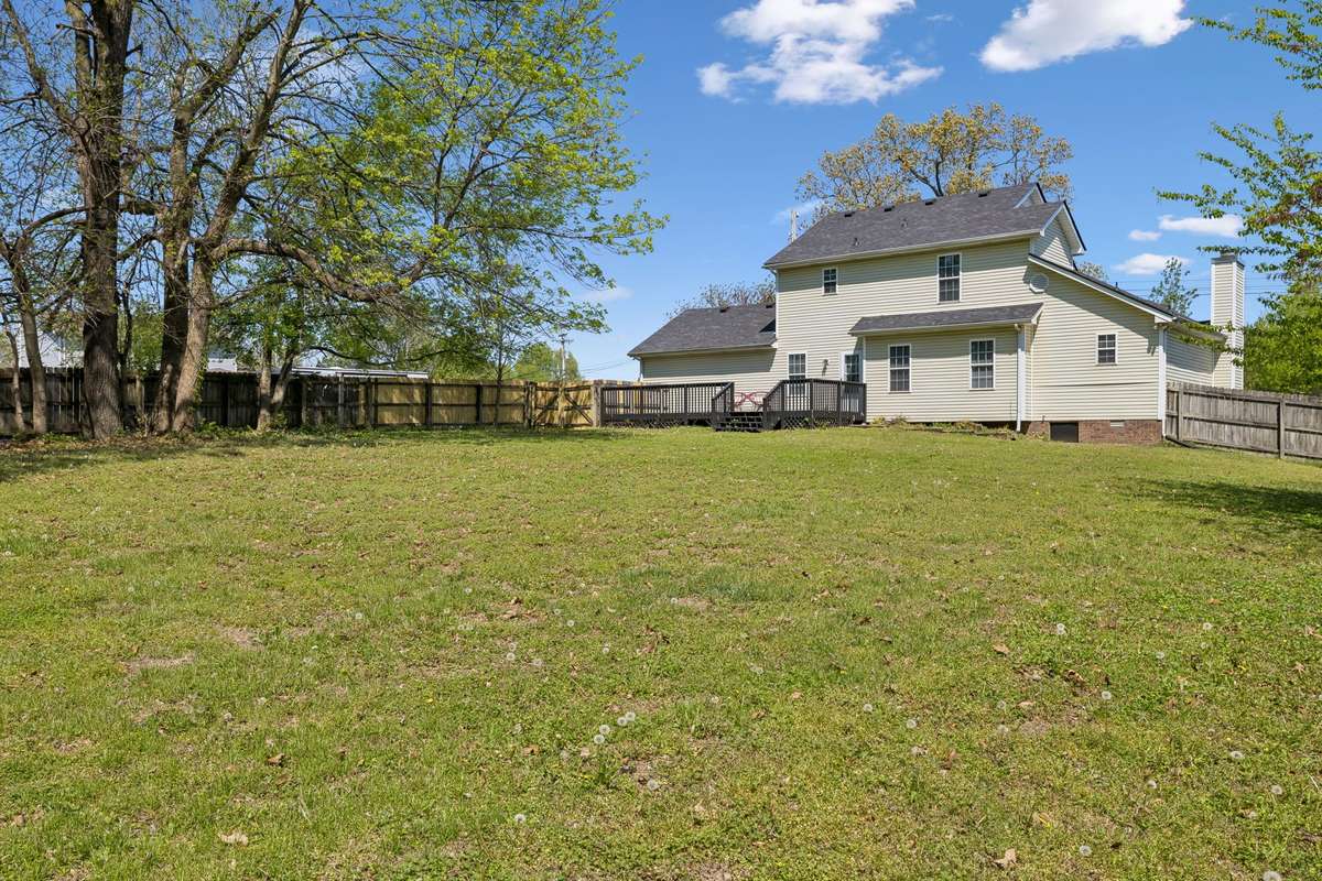 Spacious fully fenced backyard