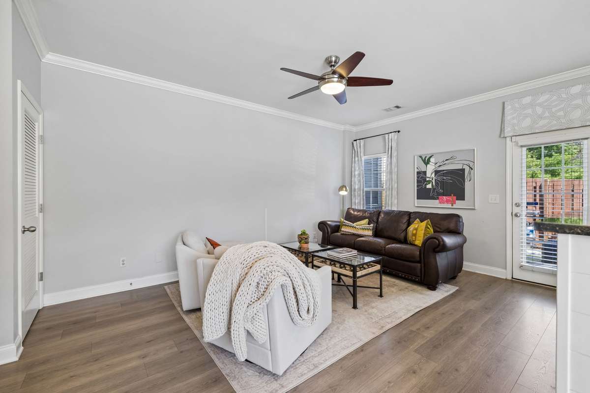 The family room opens to the backyard fenced patio area.