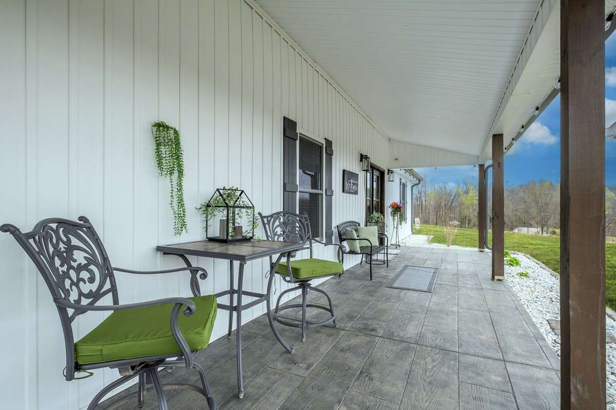 LONG Rocking Chair Front Porch to Enjoy the View
NOTE: Green Grass Edits on Exterior Photos