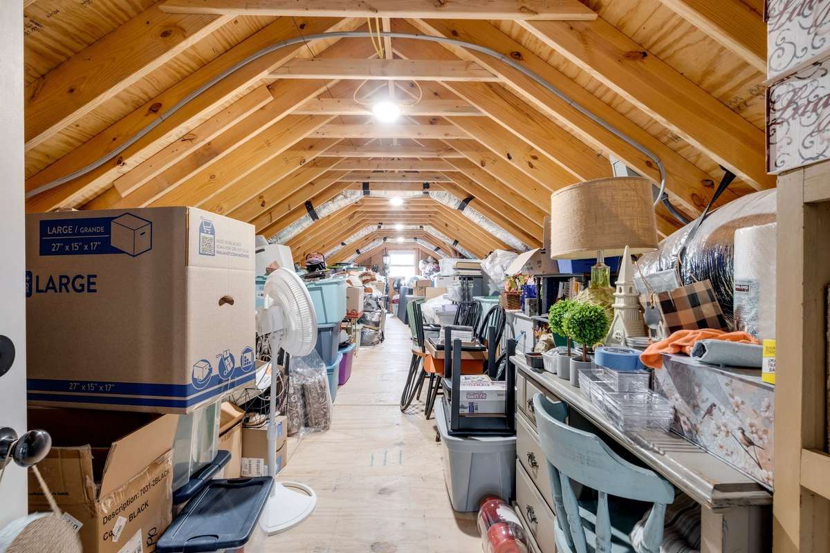 HUGE "Walk-In" Attic Storage w/ Reinforced Floor per Seller (43x12)