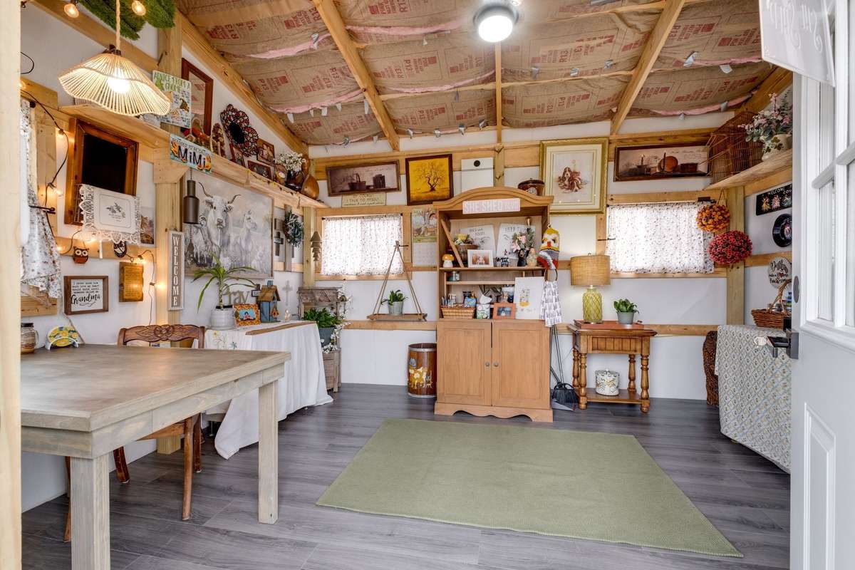 INTERIOR of the "She-Shed"