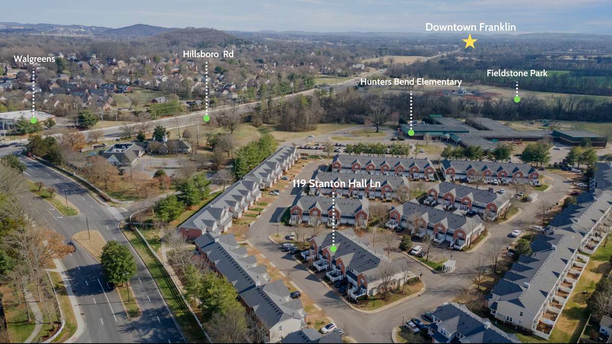 Walk to Publix, Walgreens, Hunters Bend and more + take the easiest drive past The Factory into Historic Downtown Franklin.