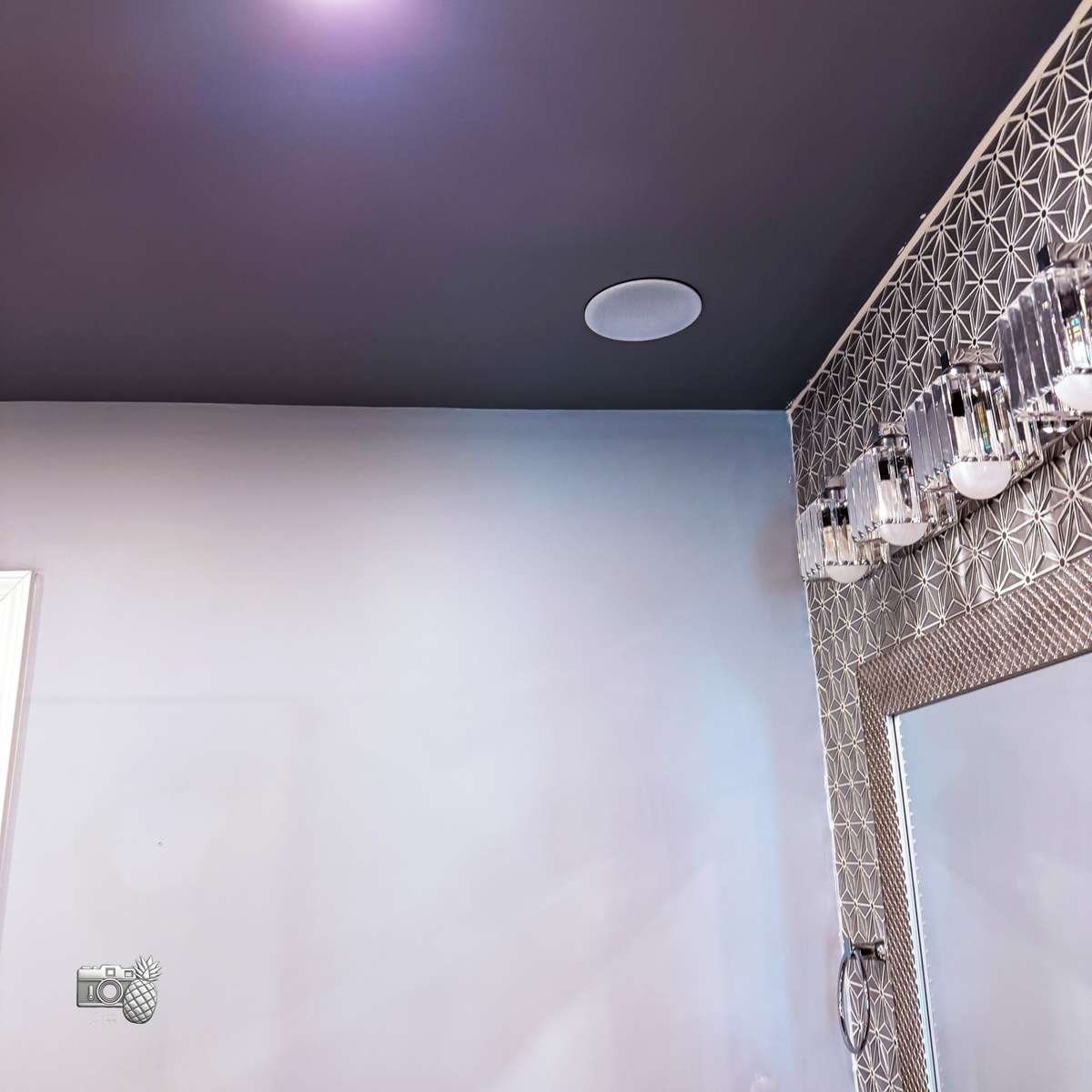 Bathroom - Bluetooth speaker above vanity