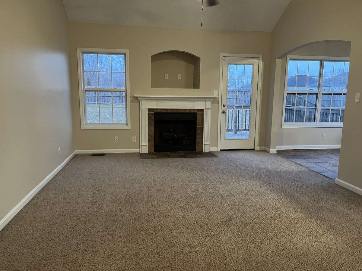 Living room with fireplace