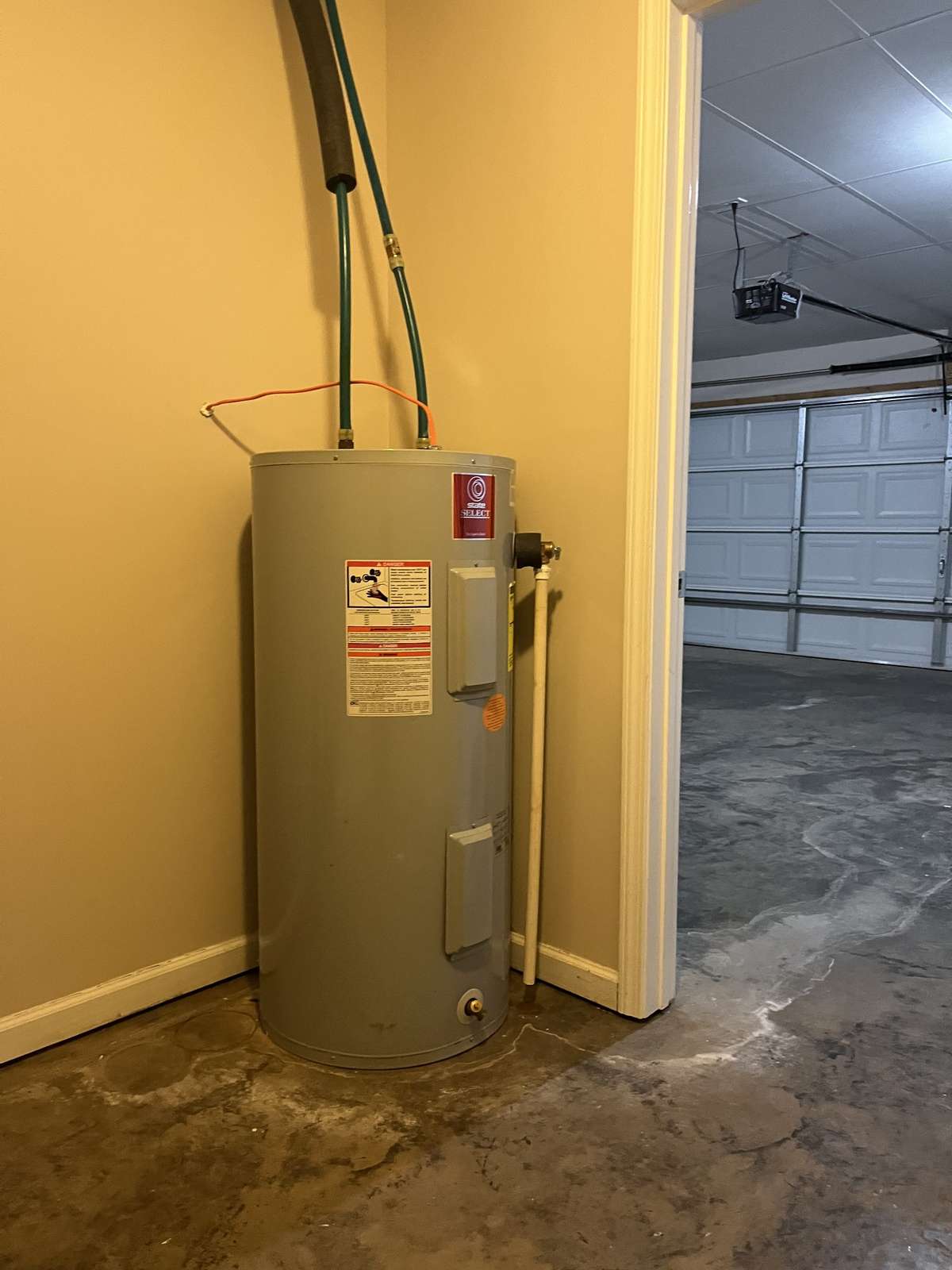 Water heater located here