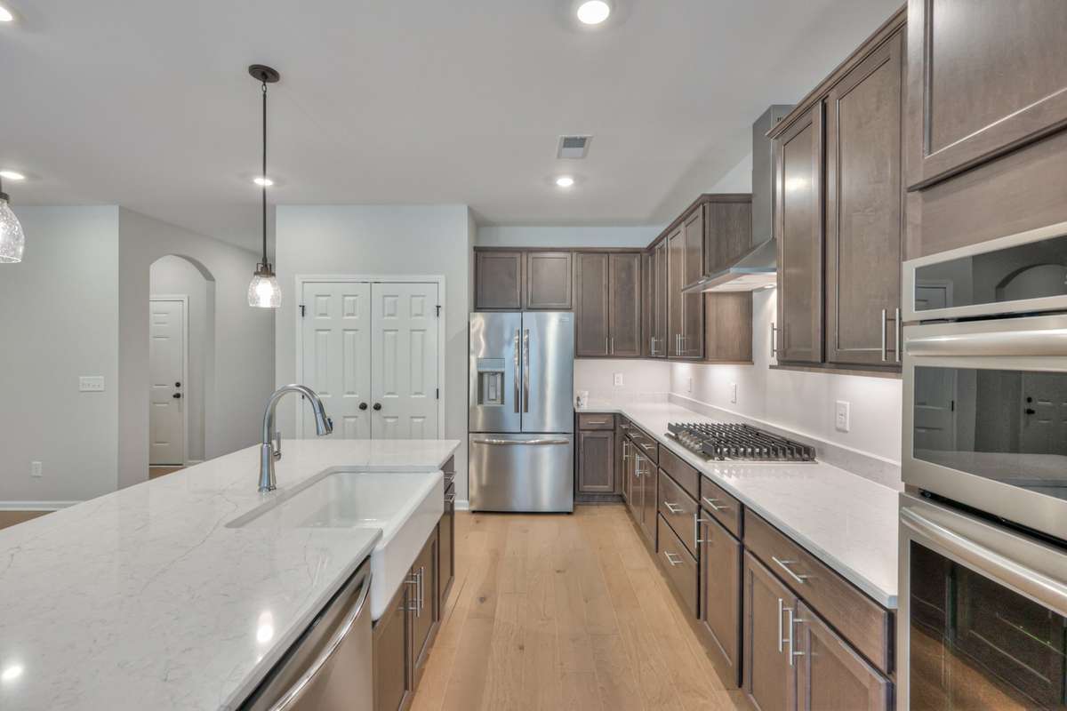 This photo is a sample of the Cleveland floorplan.  Options and exterior will vary depending on customer selections and preferences.