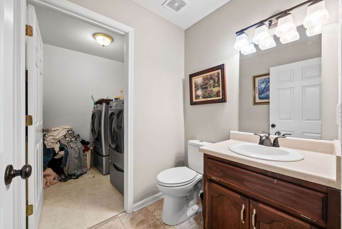 Downstairs half bath and laundry