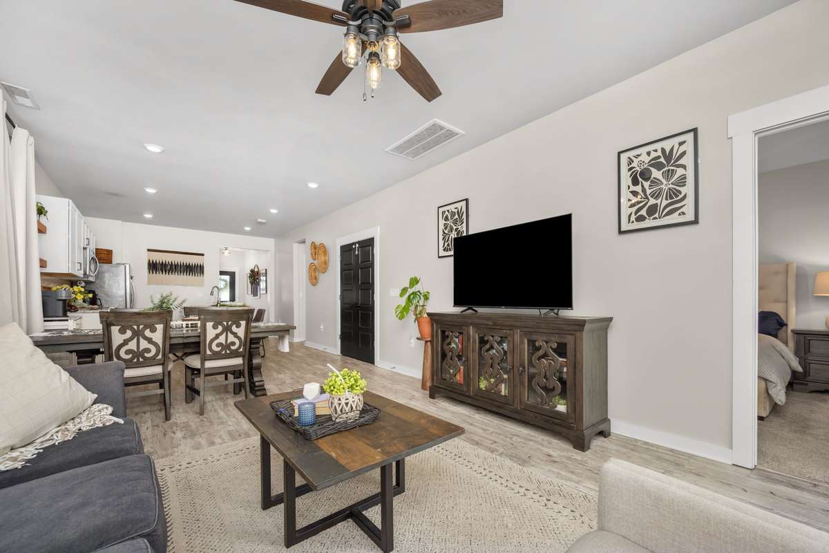 Primary suite to the right.