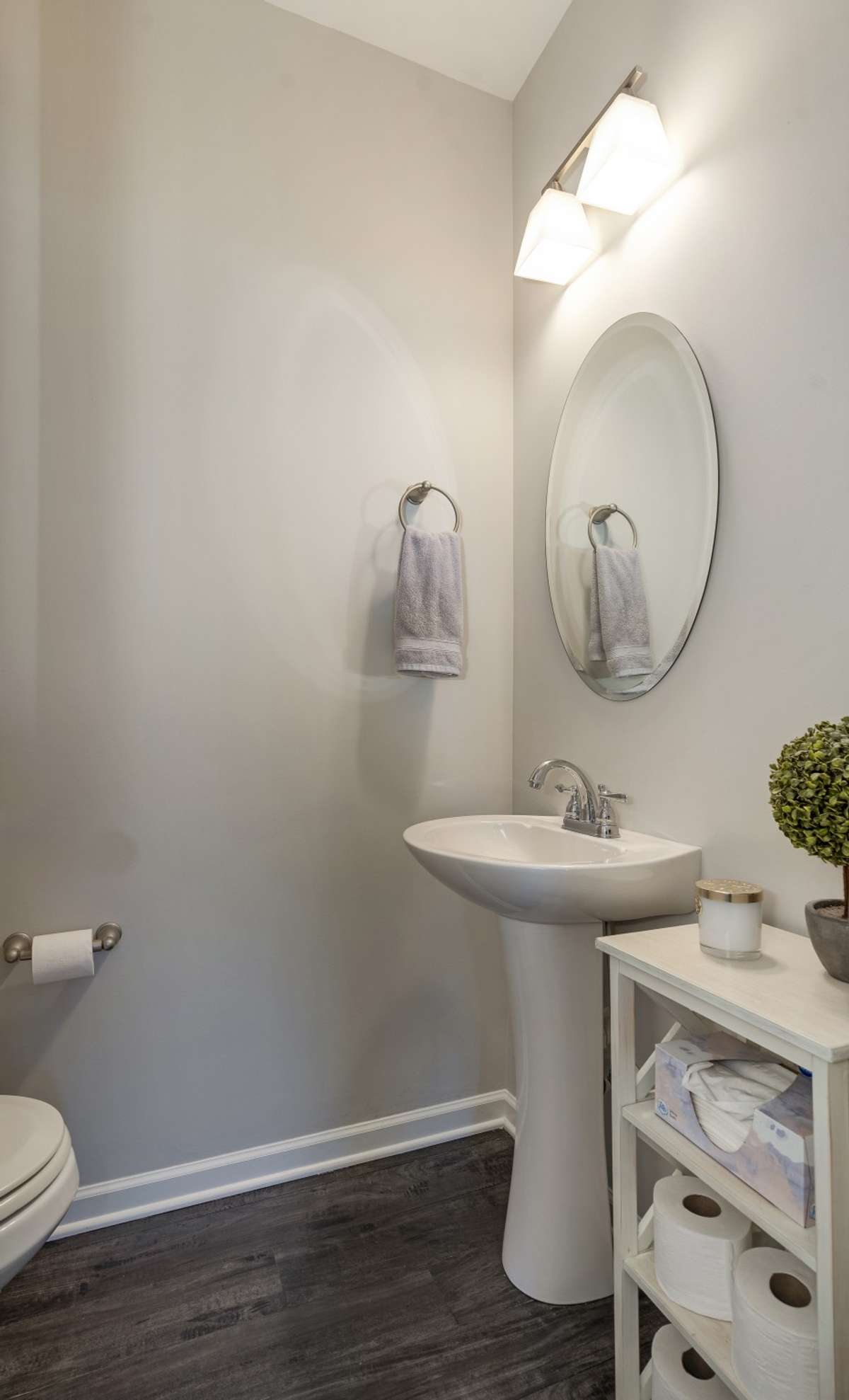 Downstairs powder room off of great room