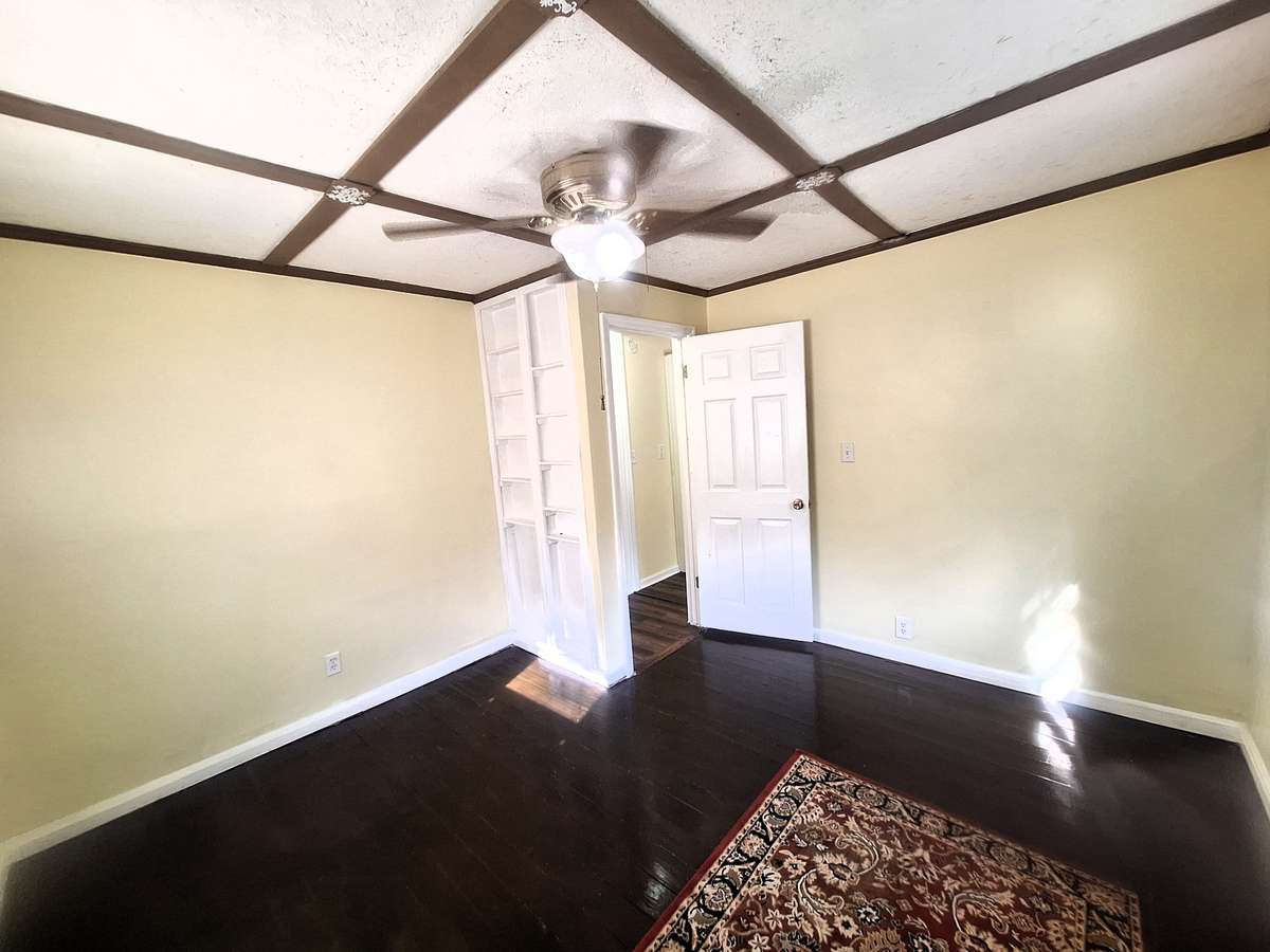 Cute built in shelves in this master bedroom that will hold a queen sized bed says the owner!!
