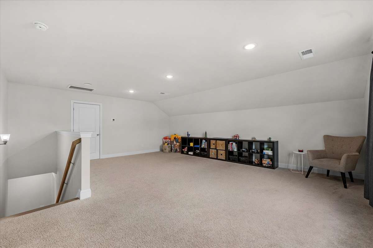 One of the largest bonus rooms around. Plenty of room for a pool or ping-pong table or a golf simulator.