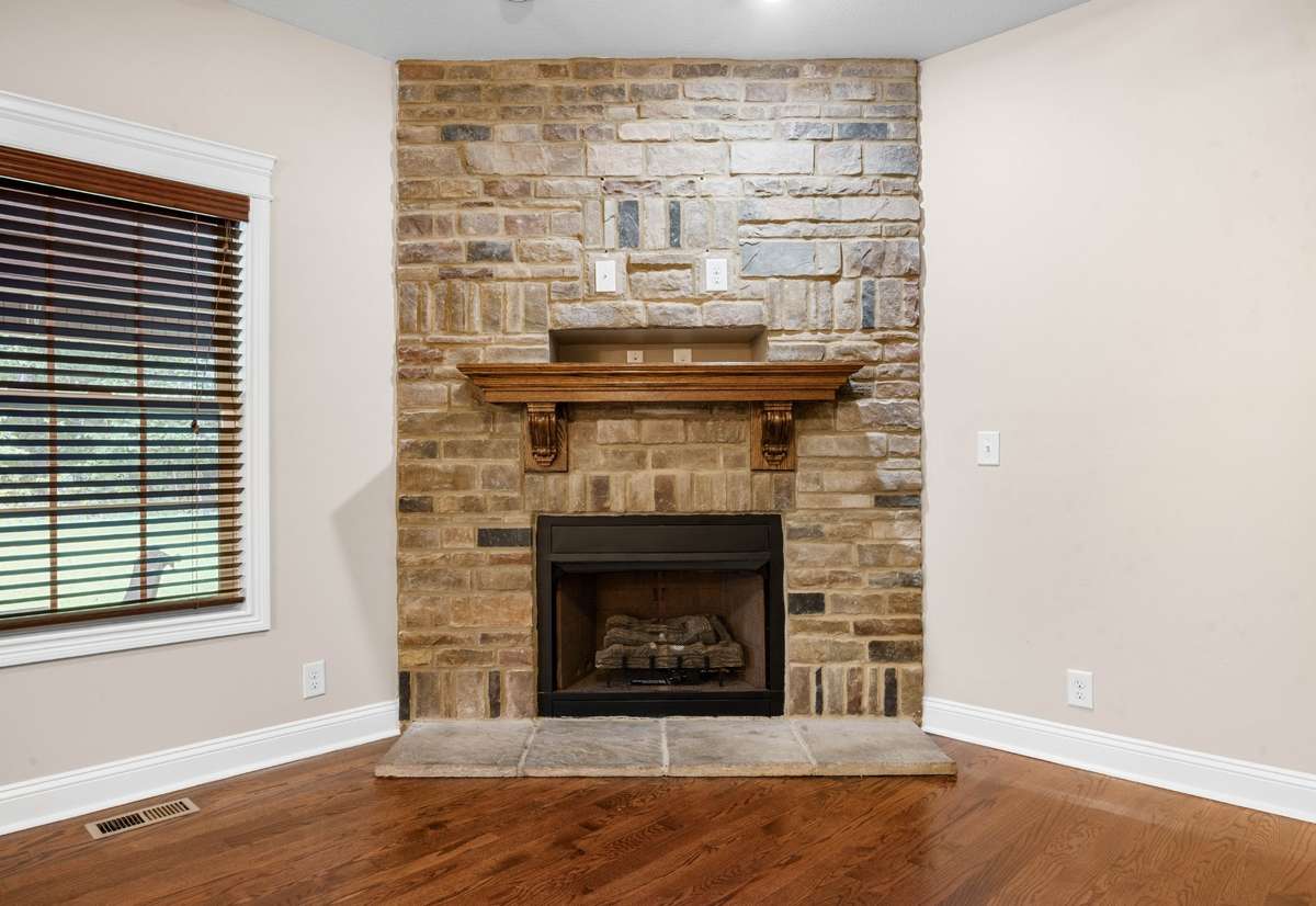 stone fireplace