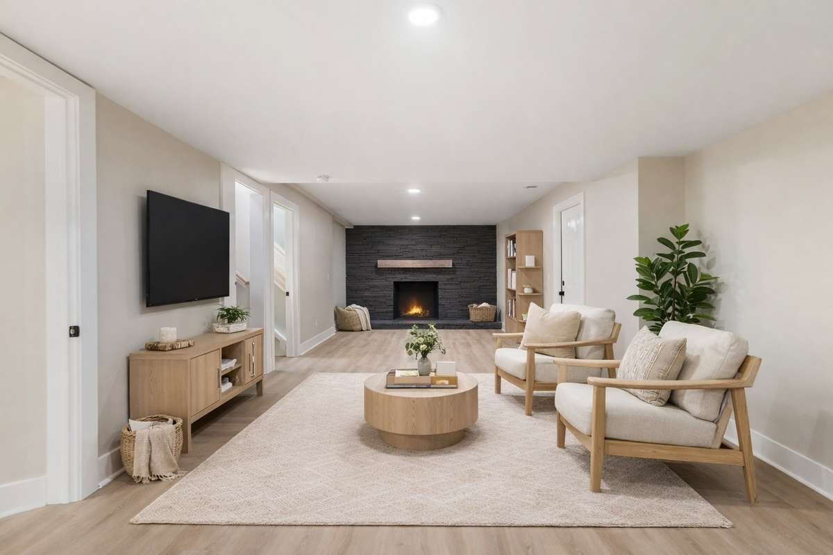 Virtual rendering of basement