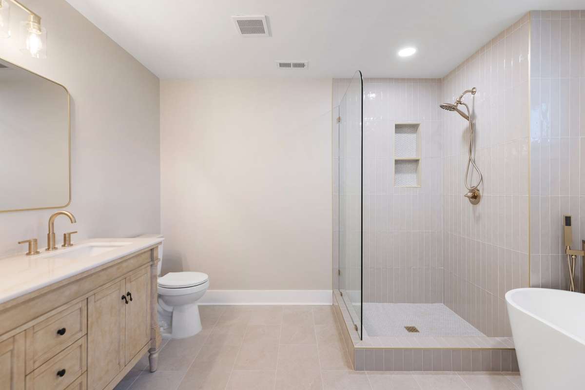 Primary bath with beautiful new finishes