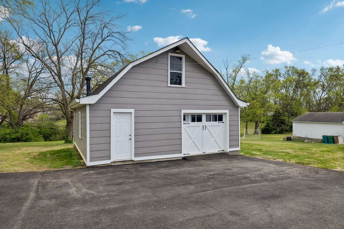 Garage with upstairs area
