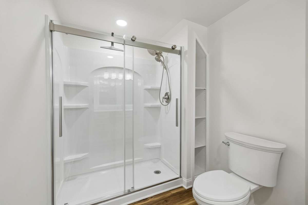 Basement bath shower