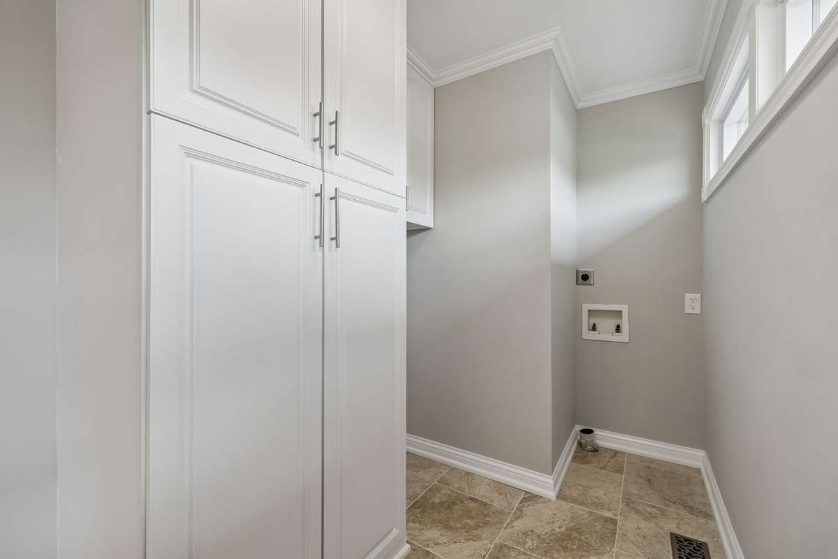 Laundry with pantry cabinets