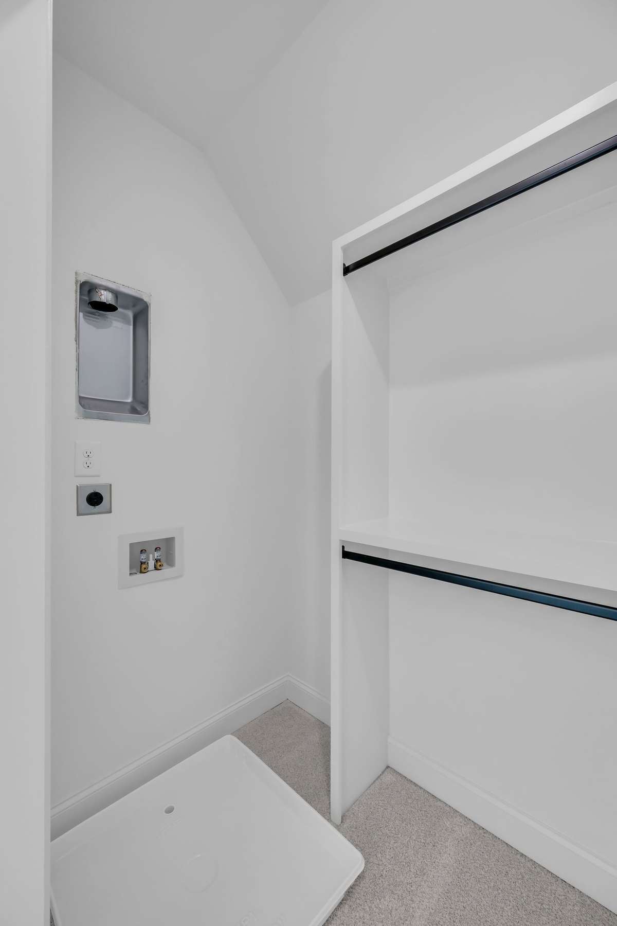 Full size washer and dryer hookup for stackables