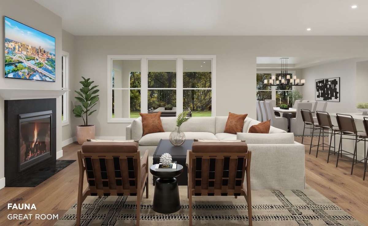 This photo has been imaged for the Fauna as a 3D rendering to give a buyer a feel of the living area.