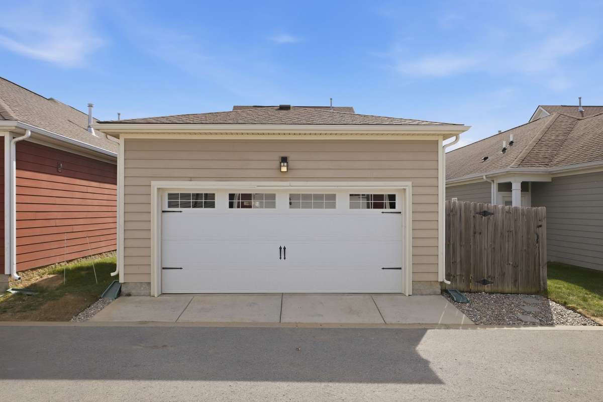 Alley-access 2-car garage, providing convenient entry and parking.